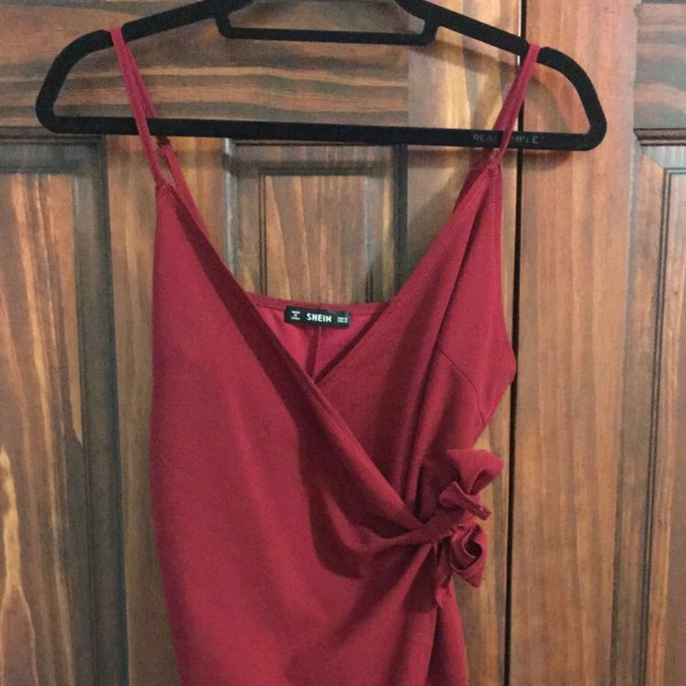 SHEIN Red Wrap Dress
